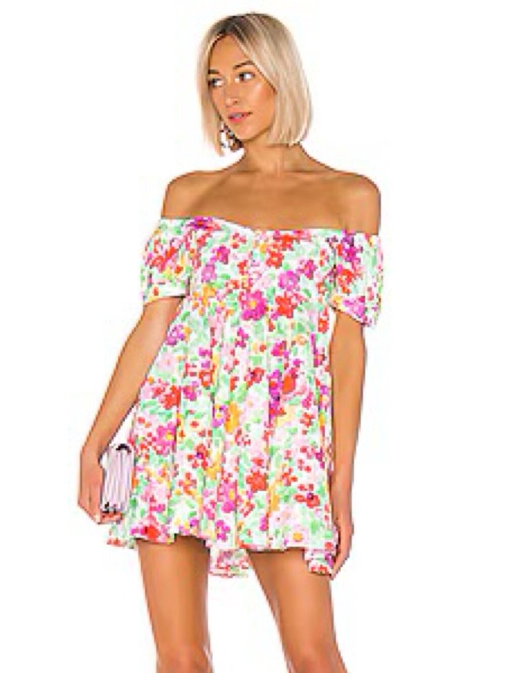 Caroline Constas Dina Mini Dress in Pink Floral Multi